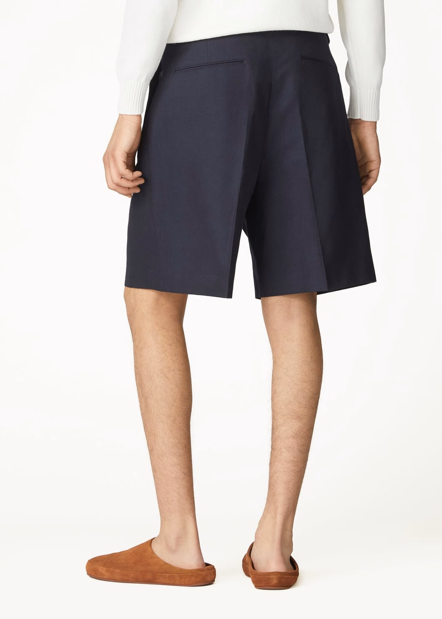 Joetsu katoenen shorts marineblauw