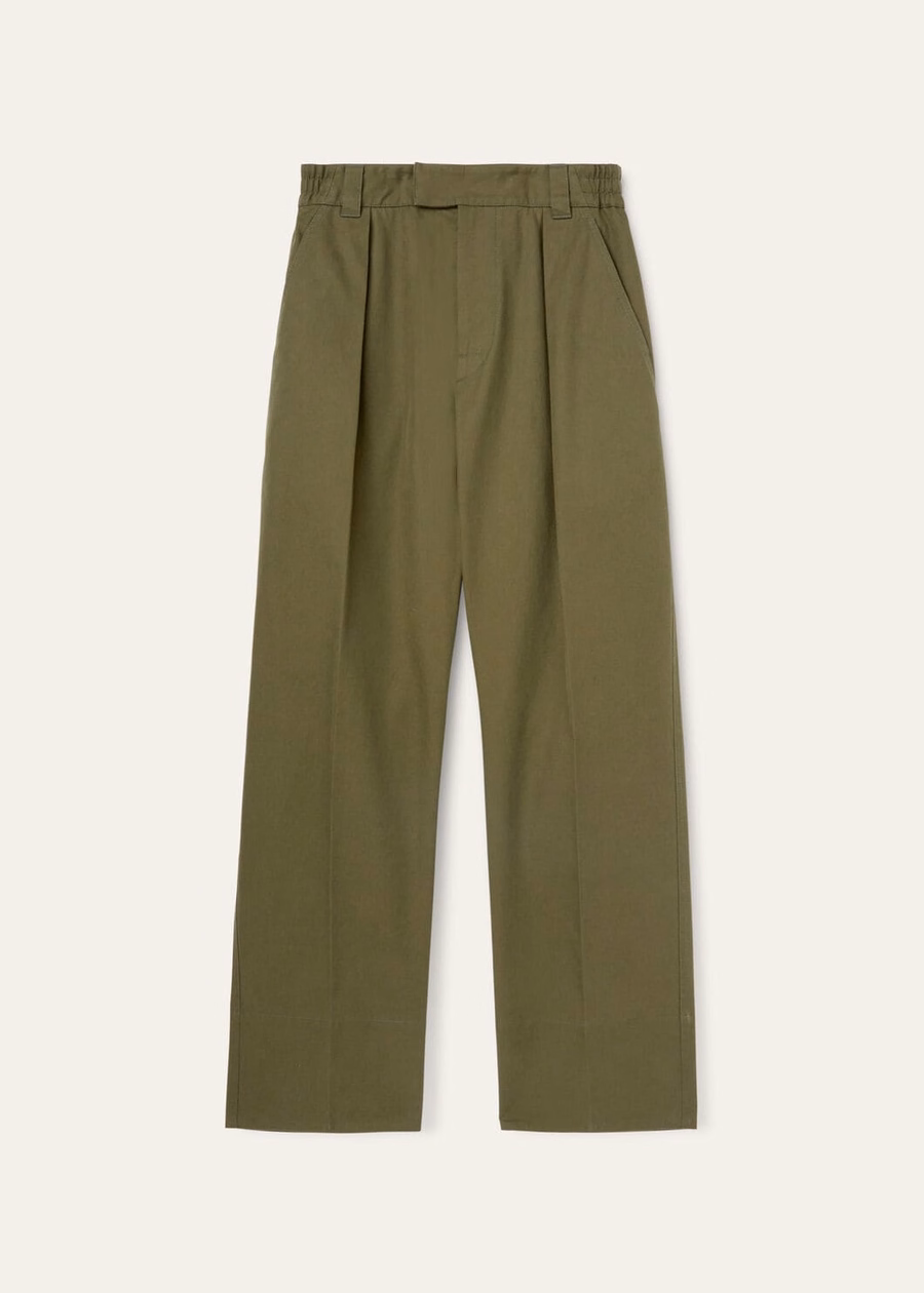 Reinga katoenen broek met theebladmotief