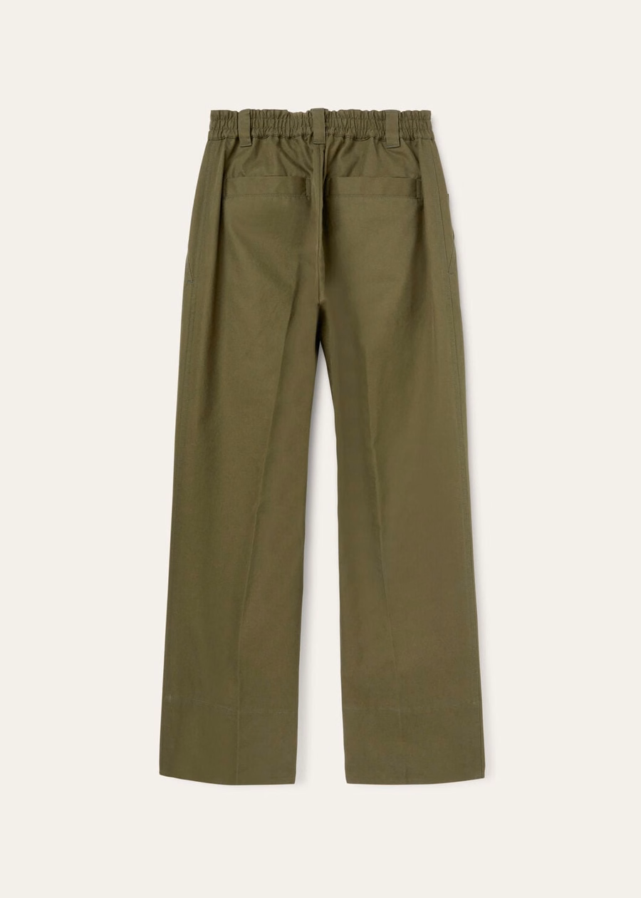 Reinga katoenen broek met theebladmotief