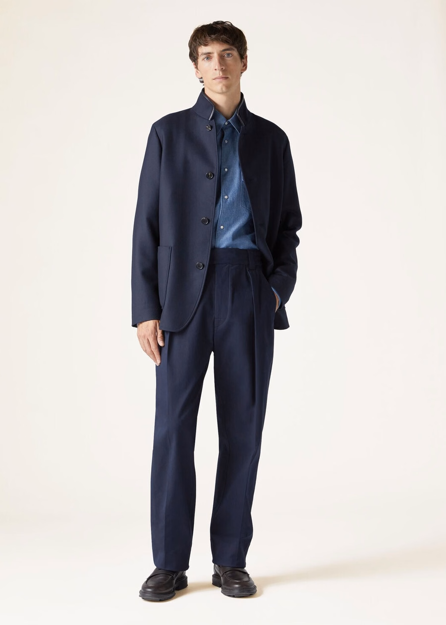 Reinga katoenen broek marineblauw oceaan golven