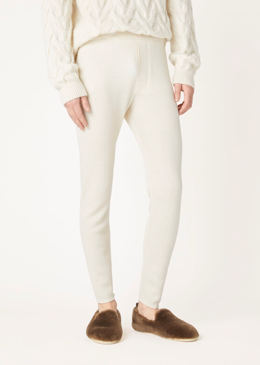 Witte sneeuw cocon kasjmier broek