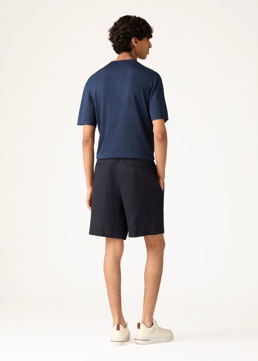 Marlyn Bermuda Shorts Linnen Saffier Nacht