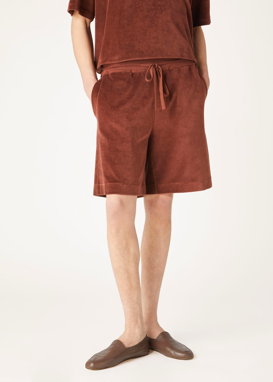 Duggia Bermuda Shorts Katoen Zijde Donker Kurkuma
