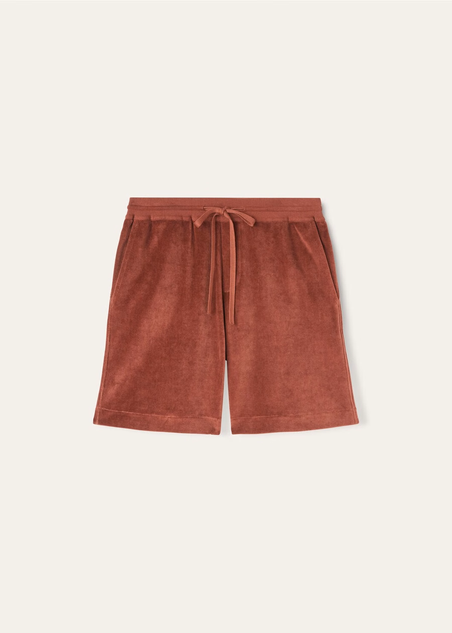 Duggia Bermuda Shorts Katoen Zijde Donker Kurkuma