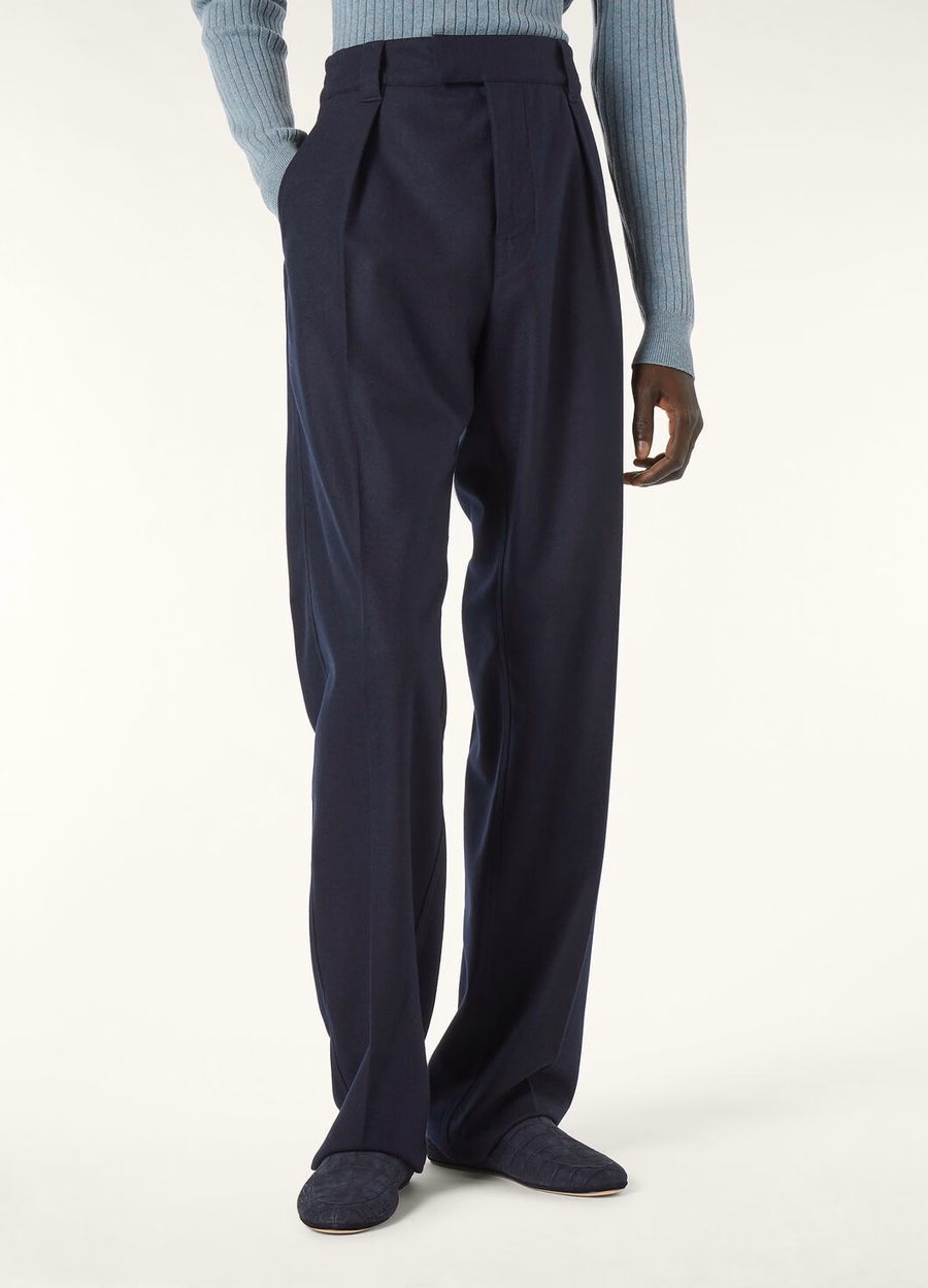 Reinga Broek Kasjmier Scheerwol Chinees Blauw