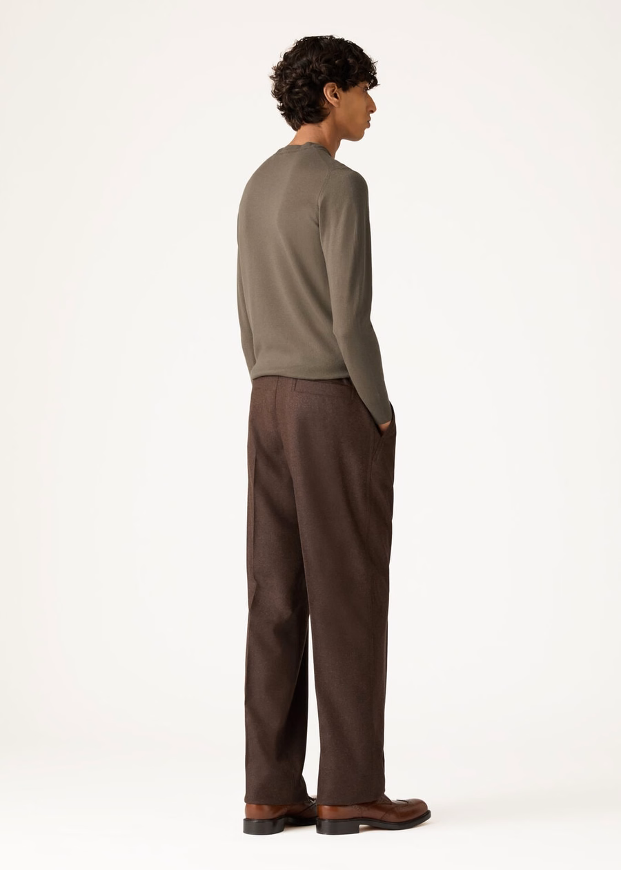 Reinga Kasjmier Broek van Scheerwol met Cacao Truffel Melange
