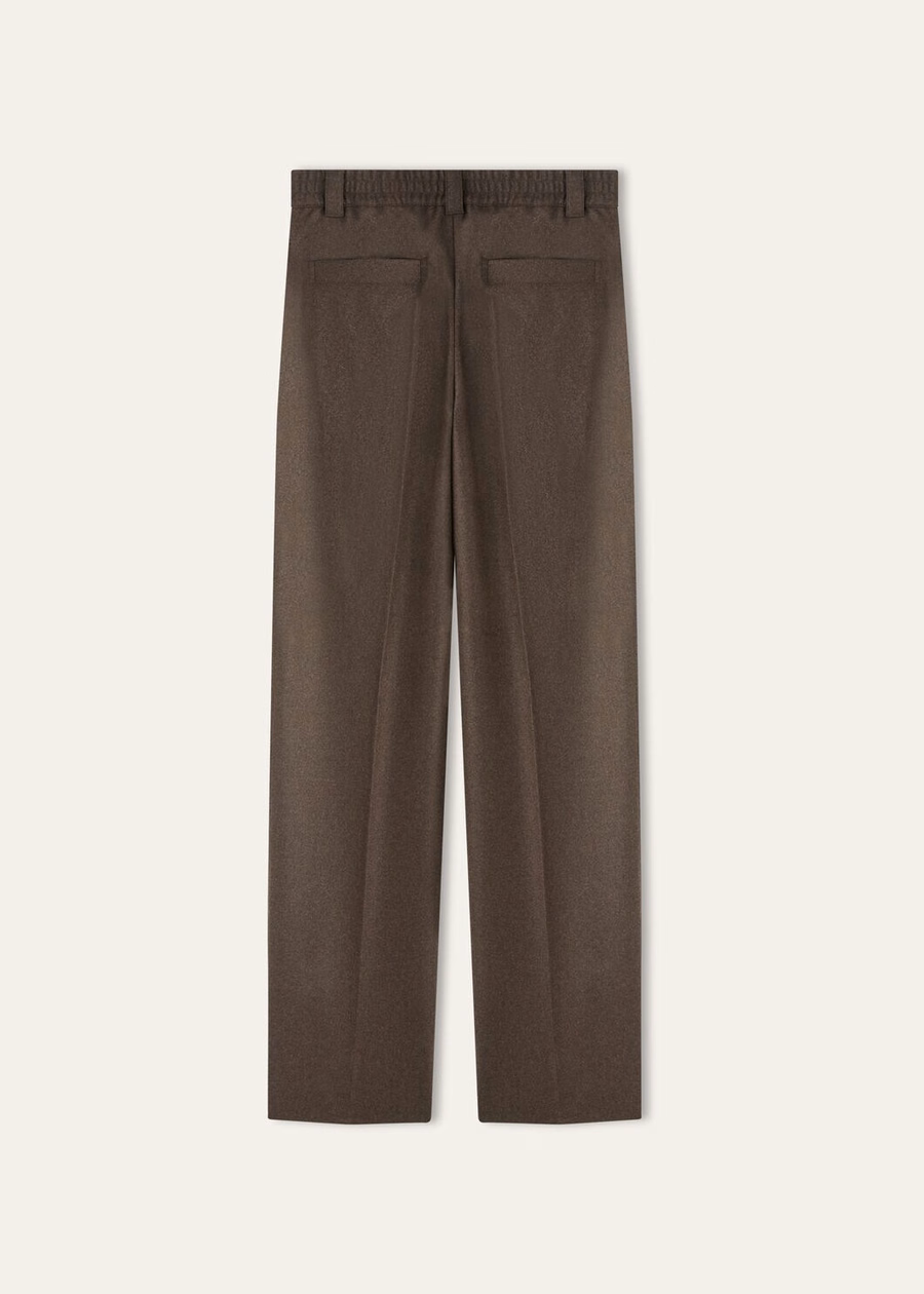 Reinga Kasjmier Broek van Scheerwol met Cacao Truffel Melange