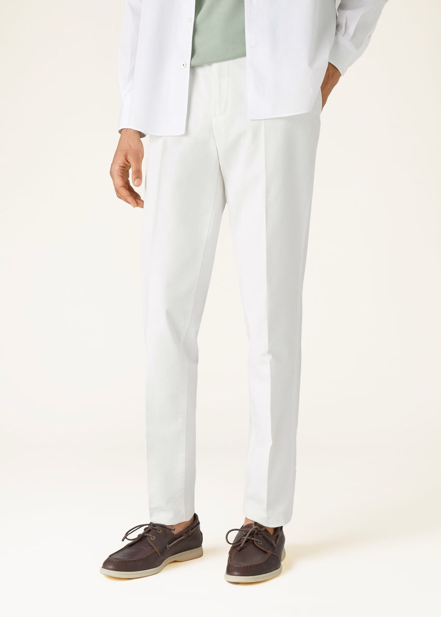 Carlo katoenen broek optisch wit