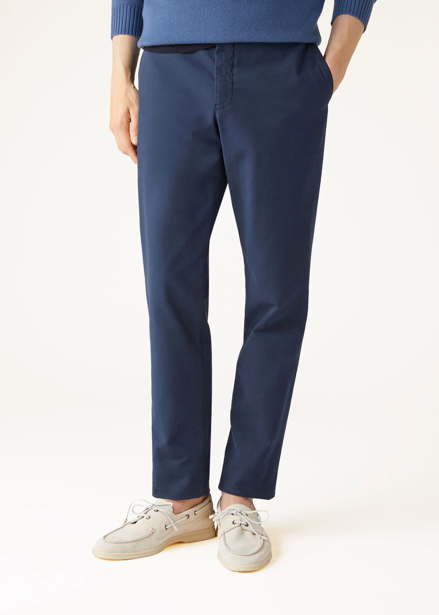 Carlo katoenen broek licht babyblauw