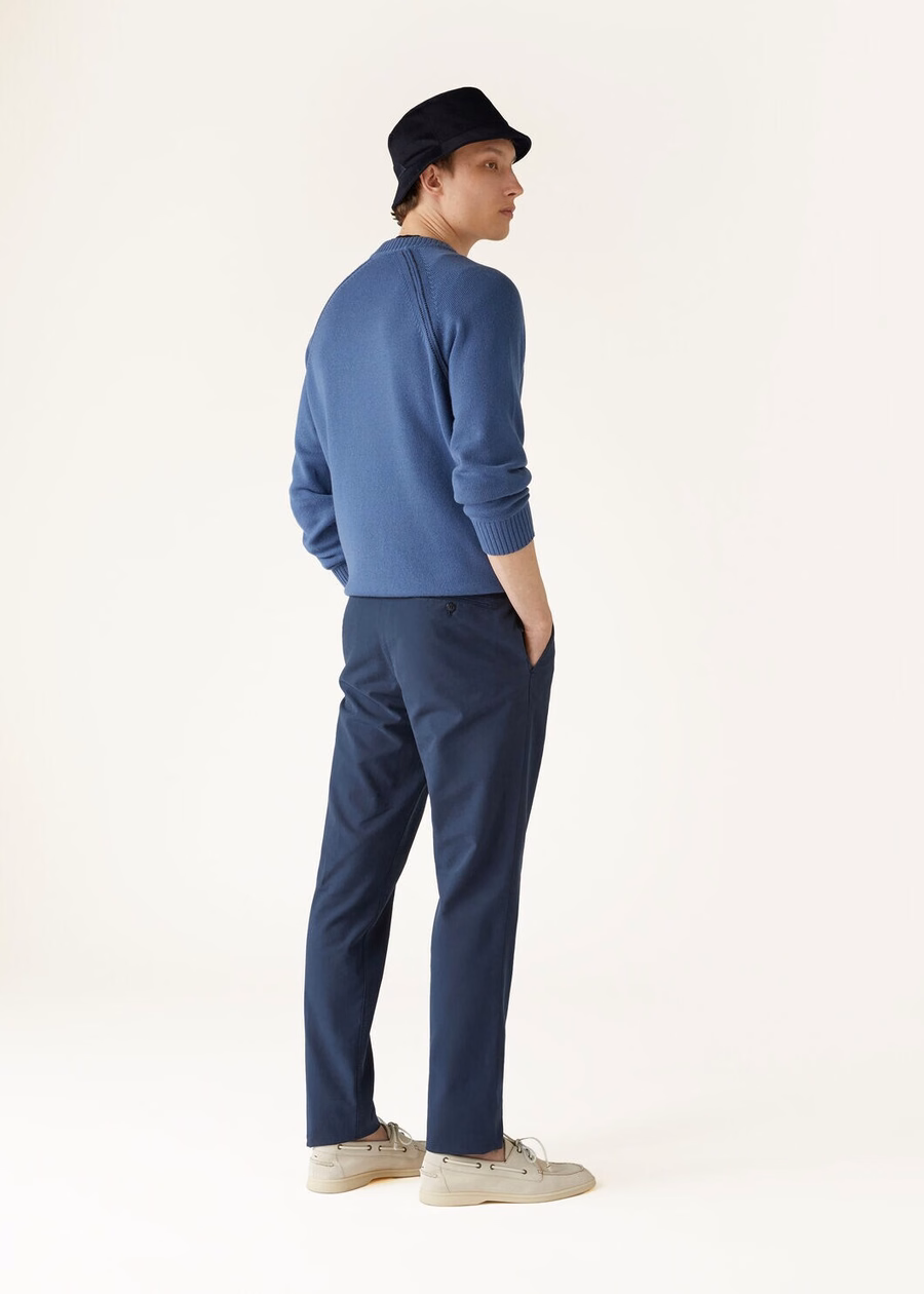 Carlo katoenen broek licht babyblauw