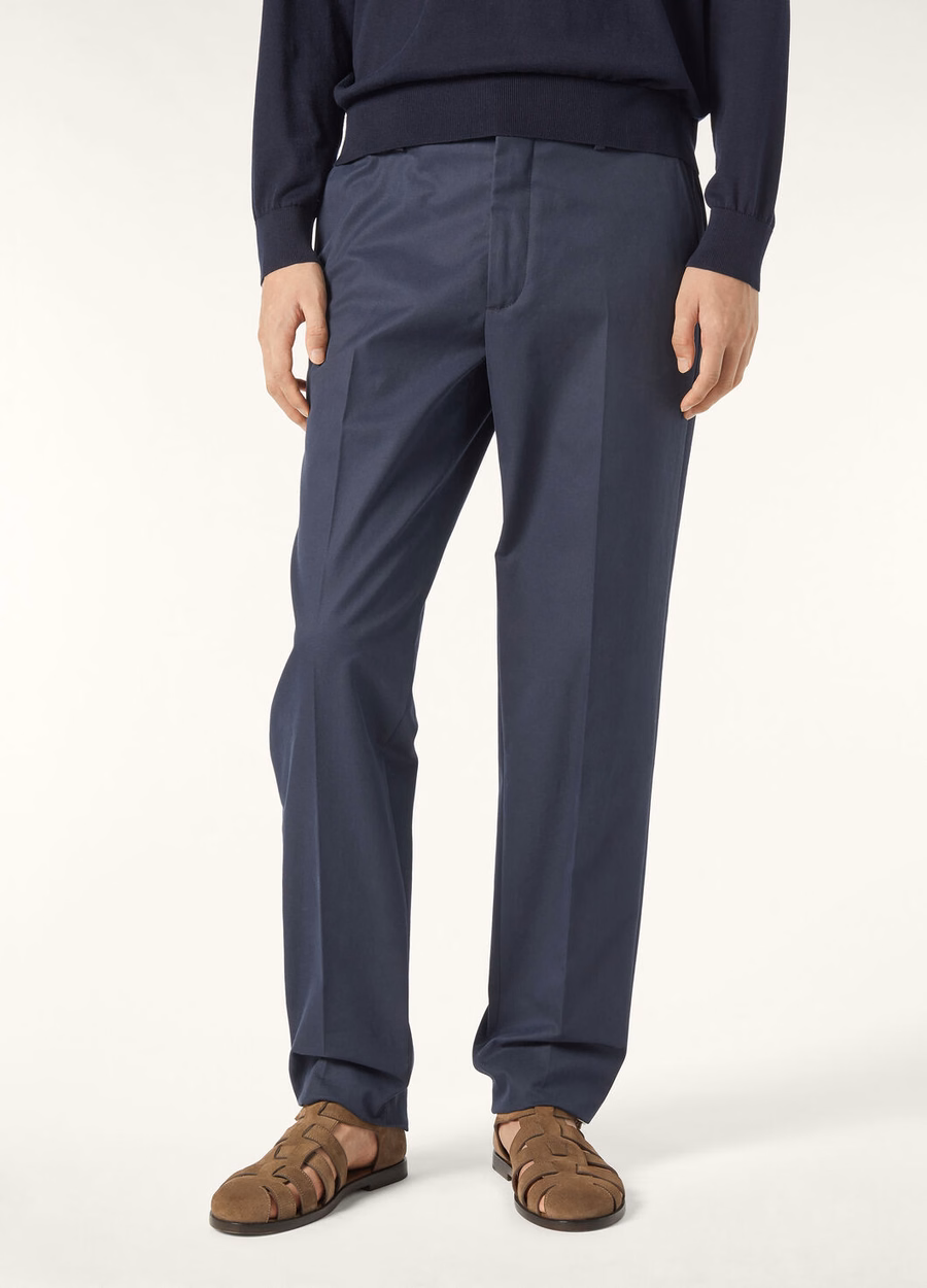 Jarno katoenen broek marineblauw oceaan golven