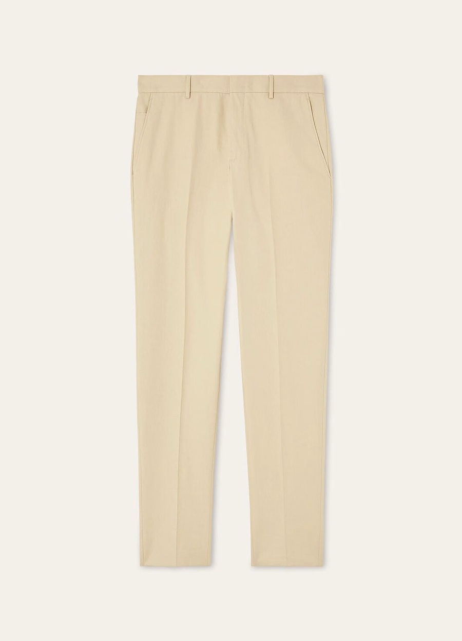 Jarno katoenen broek met reliëf, beige