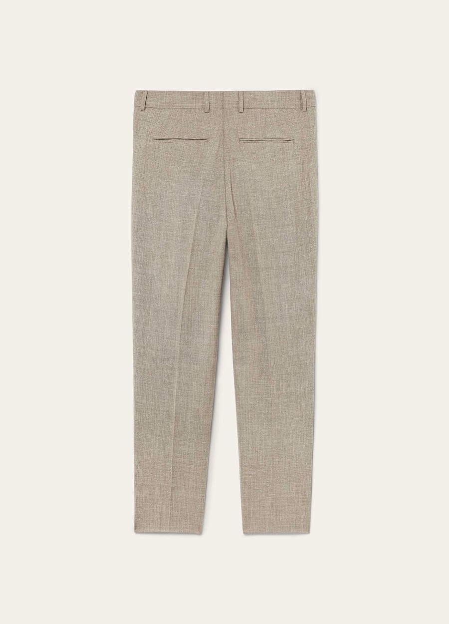 Ruben broek in Pecora Nera® bessenbruine zijde