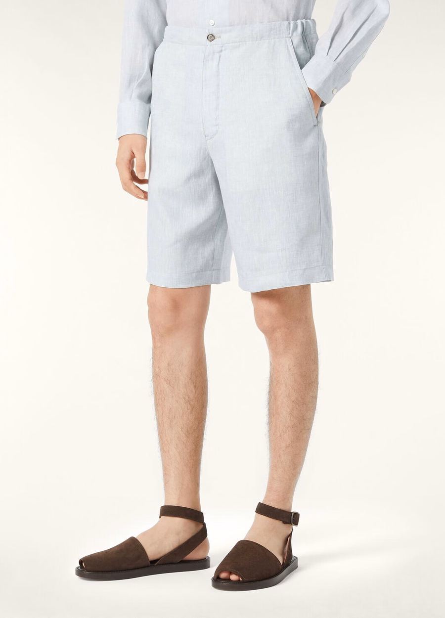 Nolan Bermuda Shorts Linnen Meer Water
