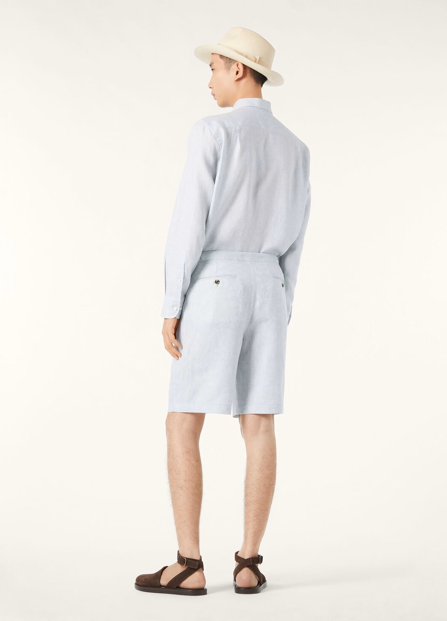 Nolan Bermuda Shorts Linnen Meer Water