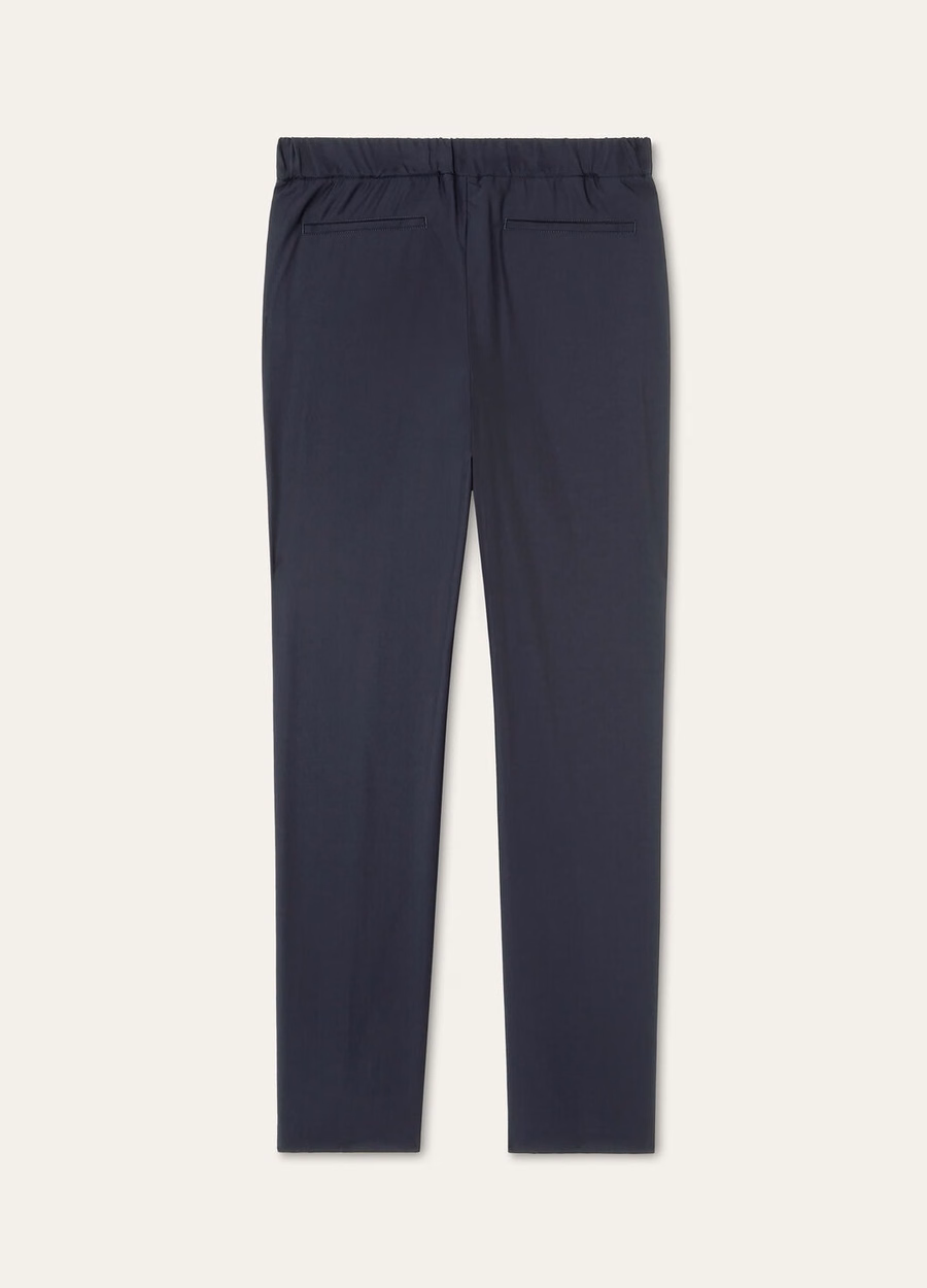 Leisure City Broek van zijde en scheerwol in marineblauw