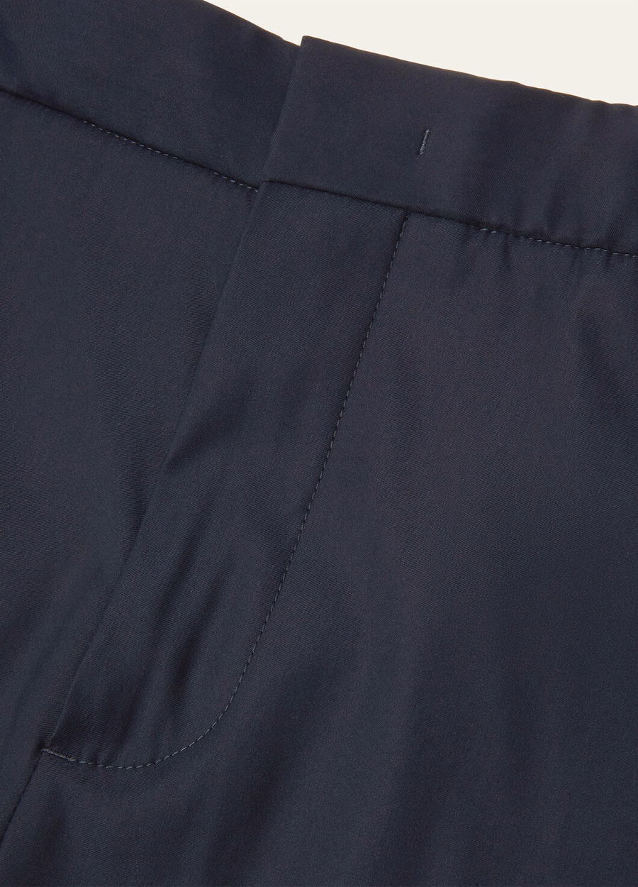 Leisure City Broek van zijde en scheerwol in marineblauw