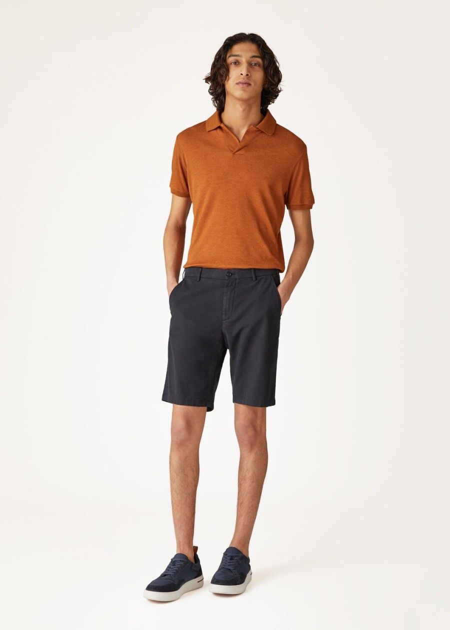 marineblauwe katoenen dekshort