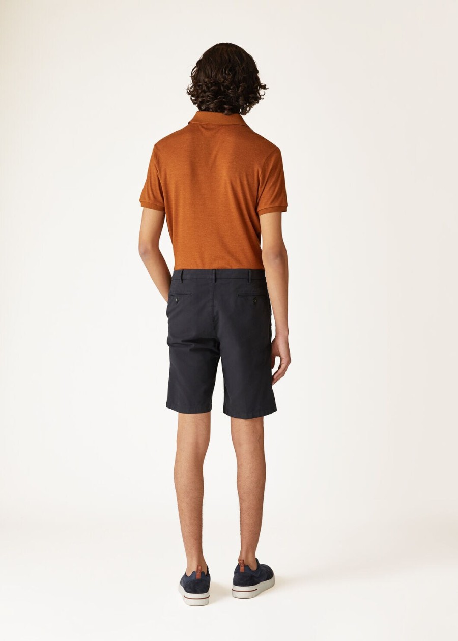 marineblauwe katoenen dekshort