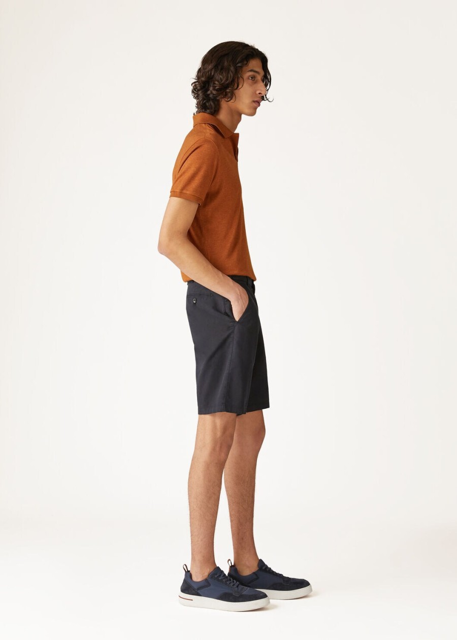 marineblauwe katoenen dekshort