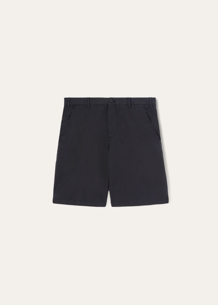 marineblauwe katoenen dekshort