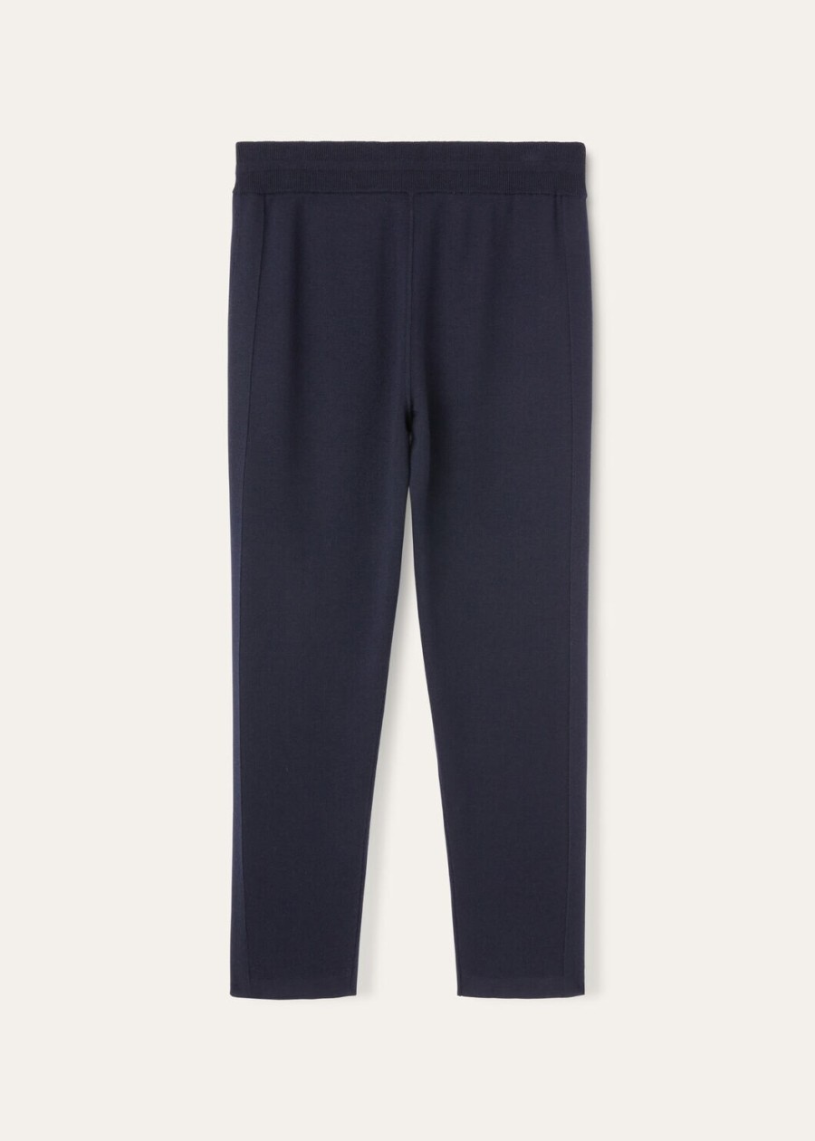 balfour broek zijde kasjmier scheerwol marineblauw