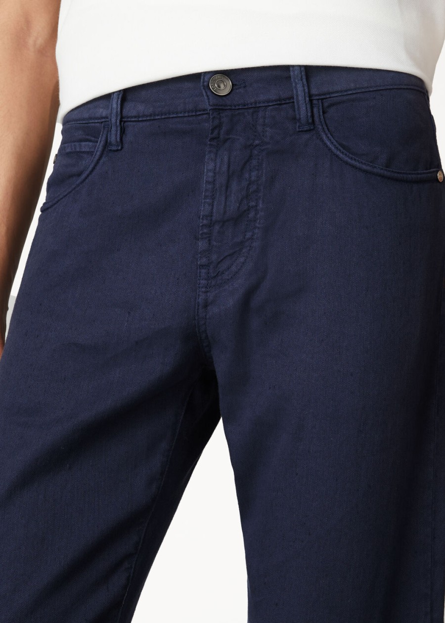 quarona katoenen broek met vijf zakken in de kleur deep ocean depths