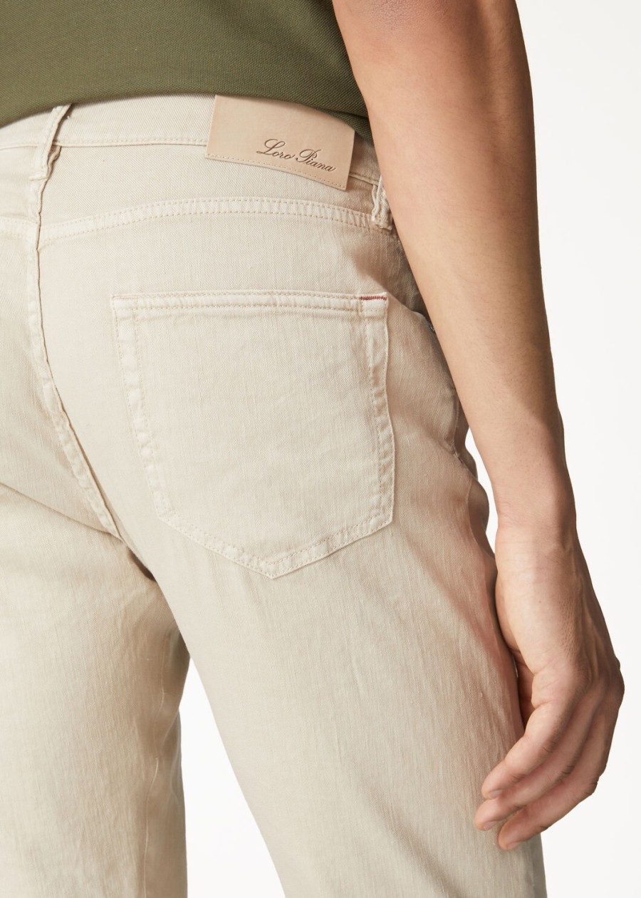 quarona katoenen broek met vijf zakken in dusty rain