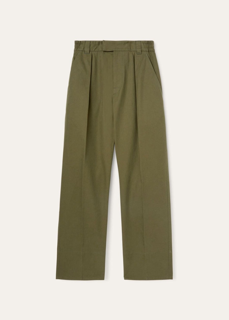 reinga katoenen broek met theebladmotief