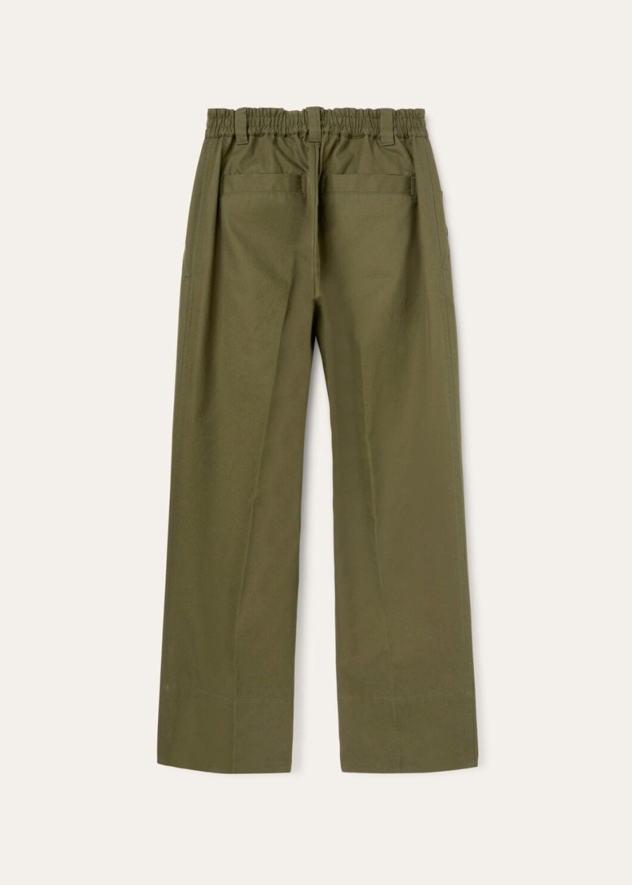 reinga katoenen broek met theebladmotief