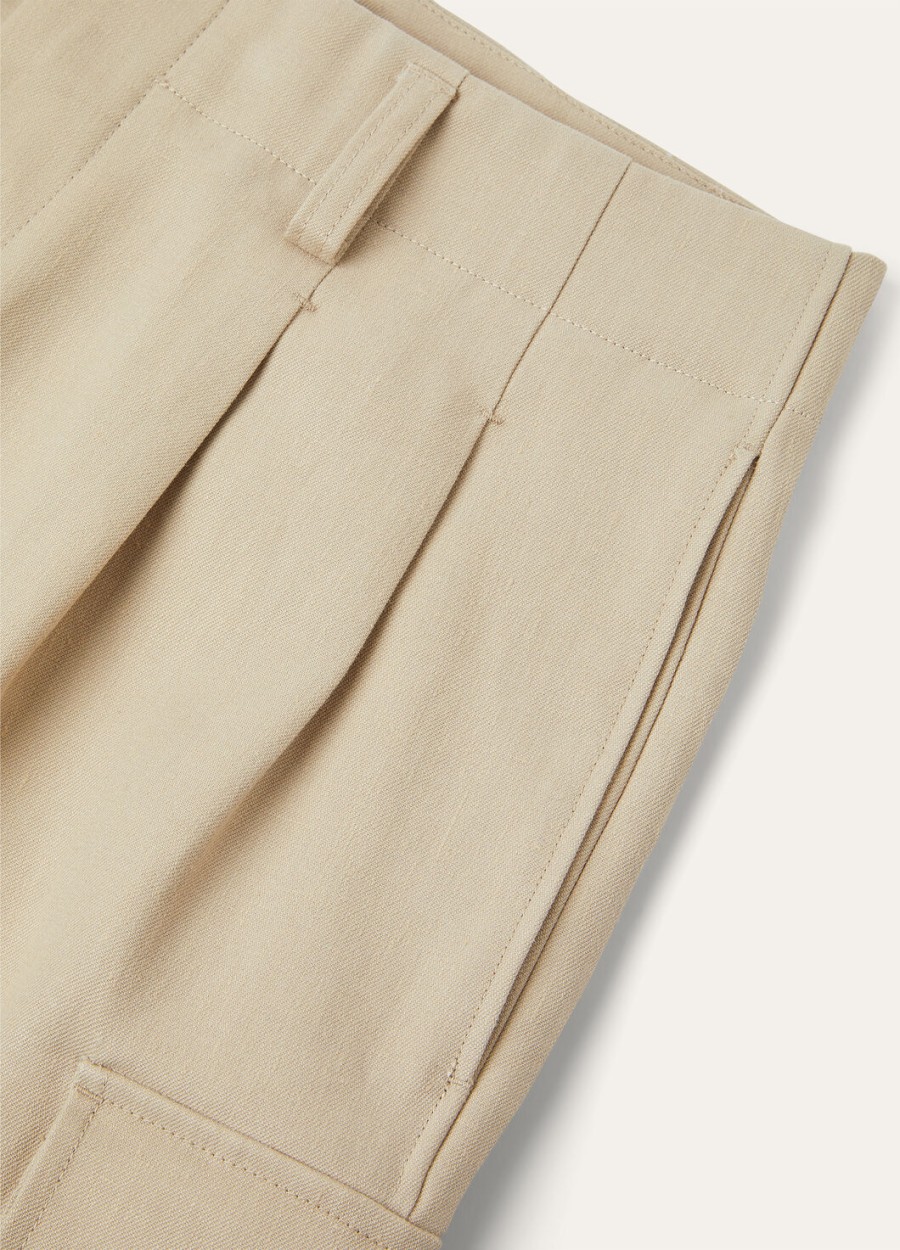 einar bermuda shorts linnen aardse taupe