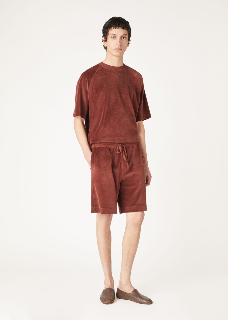 duggia bermuda shorts katoen zijde donker kurkuma