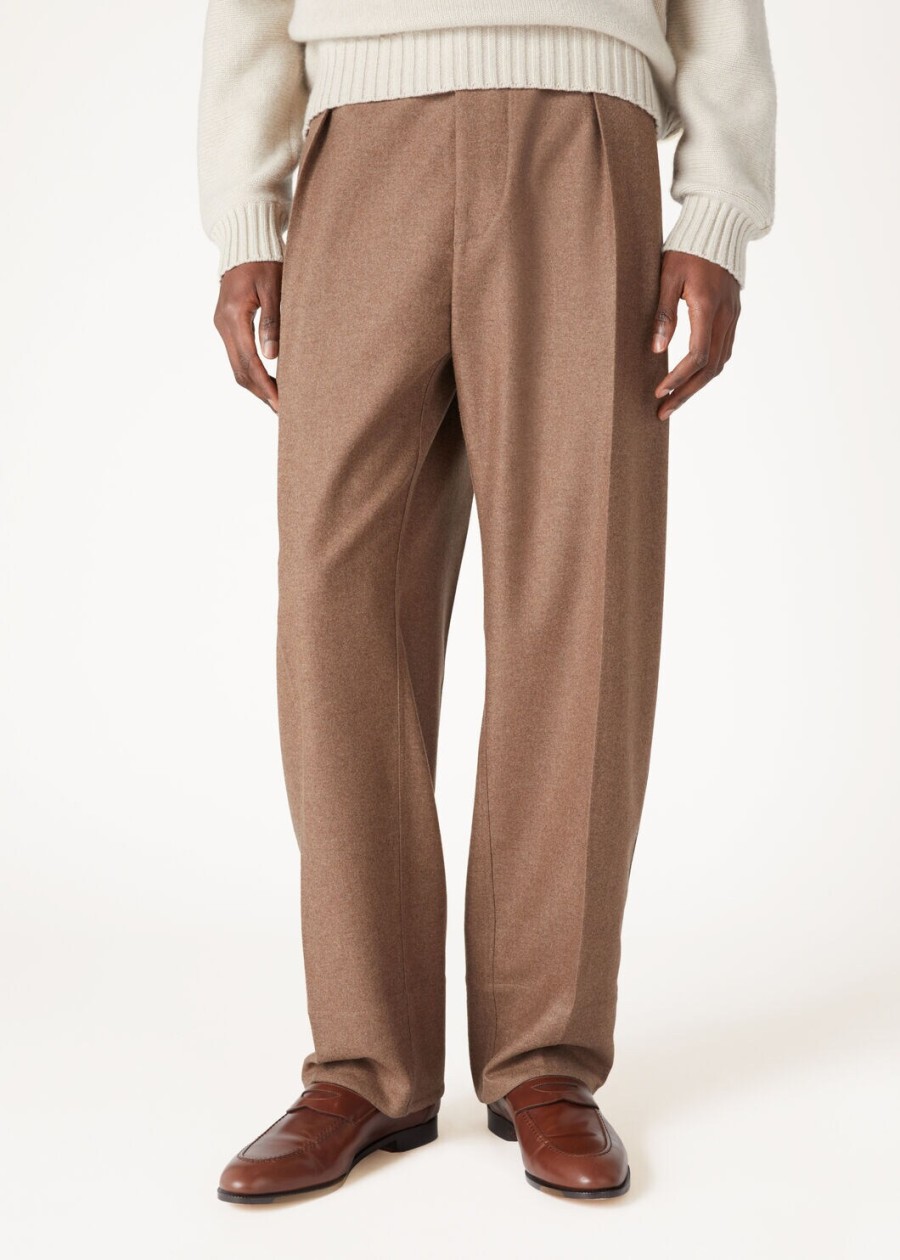 reinga cashmere broek van scheerwol rustiek amber
