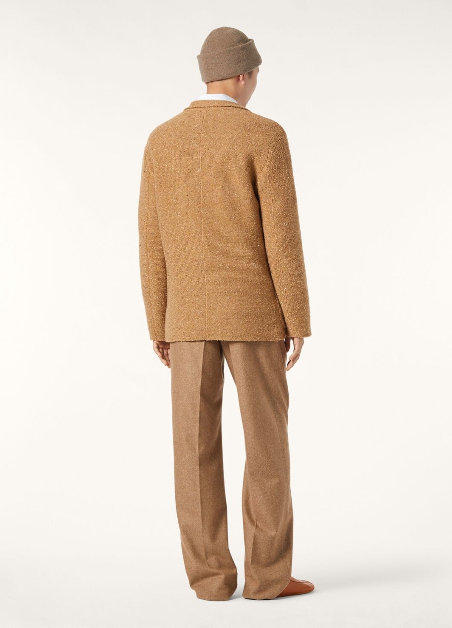 reinga cashmere virgin wool pants chimney brown melange