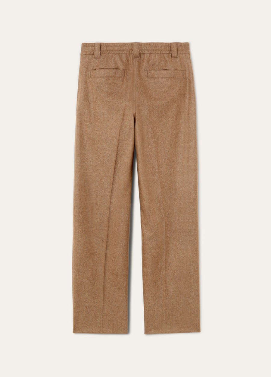 reinga cashmere virgin wool pants chimney brown melange