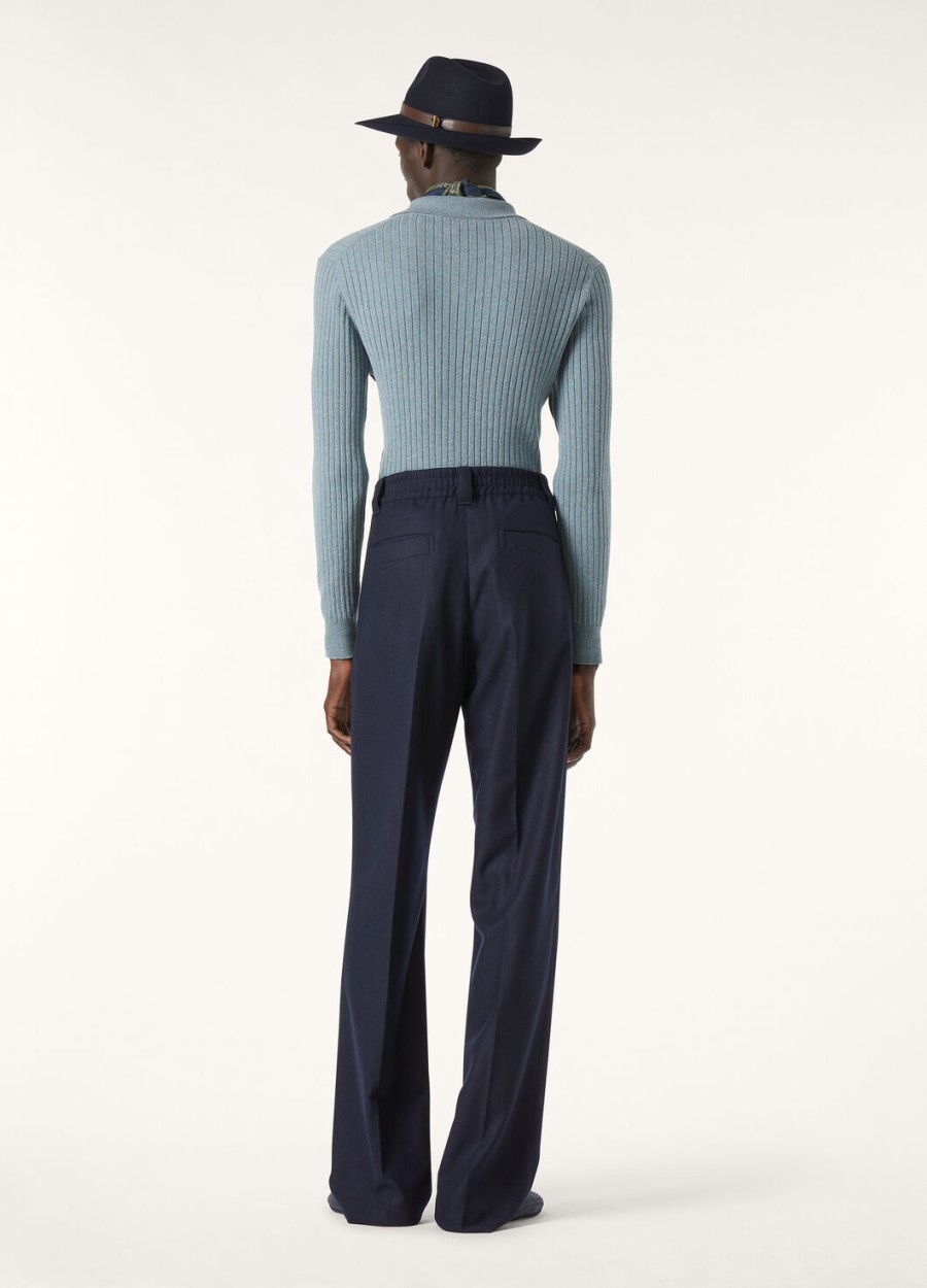 reinga broek kasjmier scheerwol chinees blauw