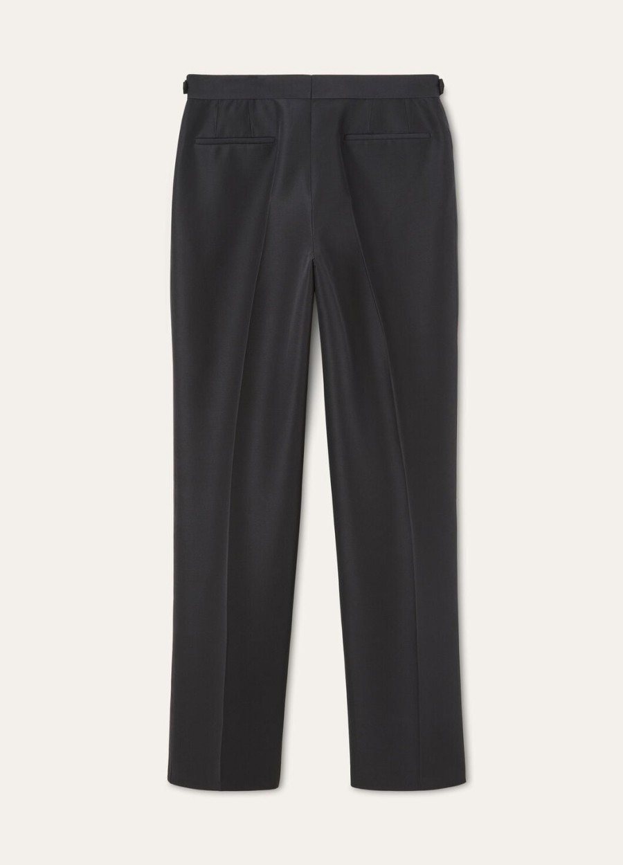jacey zijden broek van zuivere scheerwol zwart