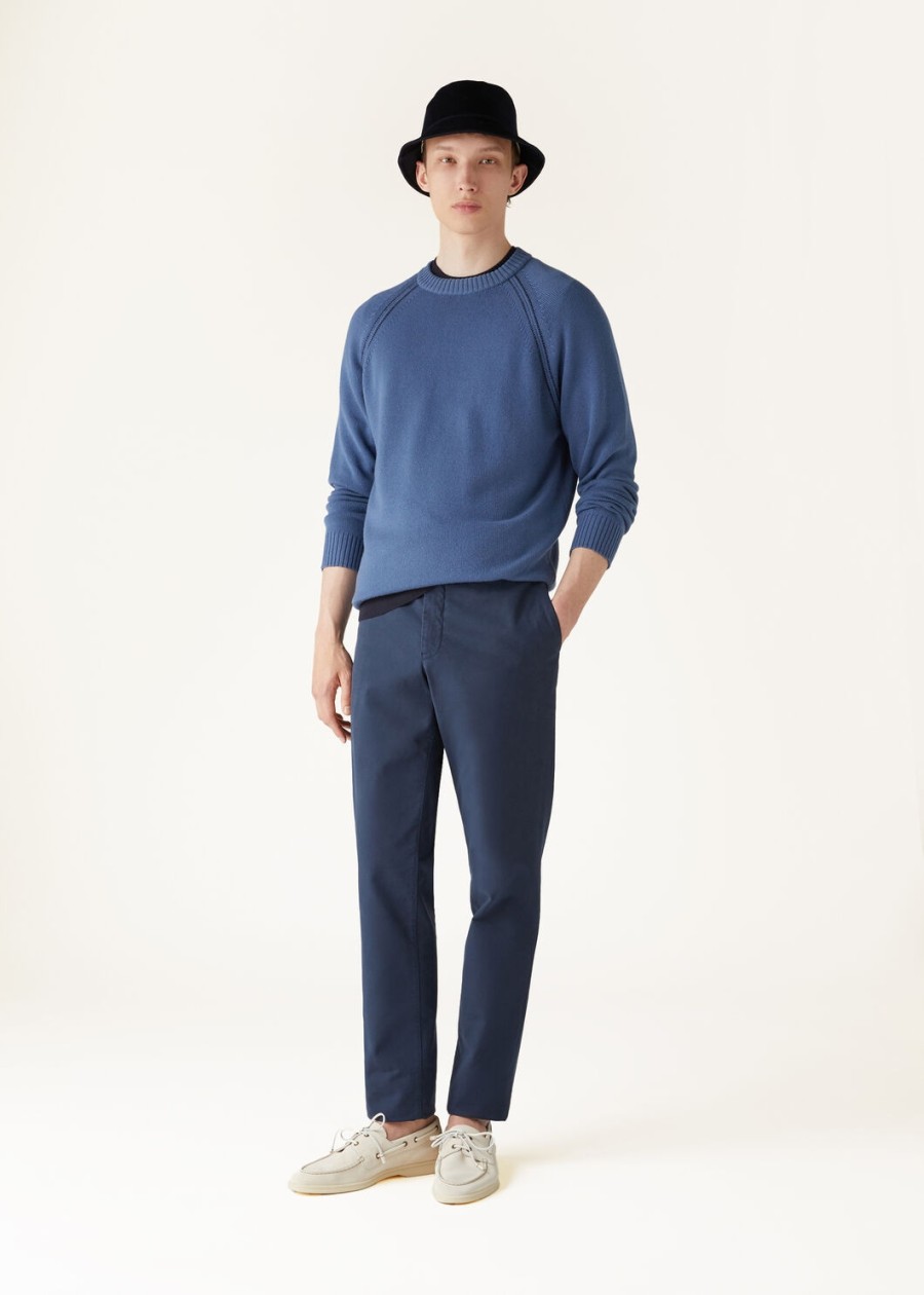 carlo katoenen broek licht babyblauw