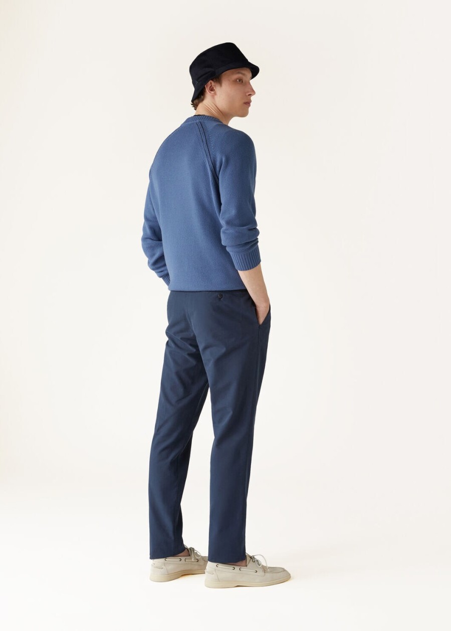 carlo katoenen broek licht babyblauw