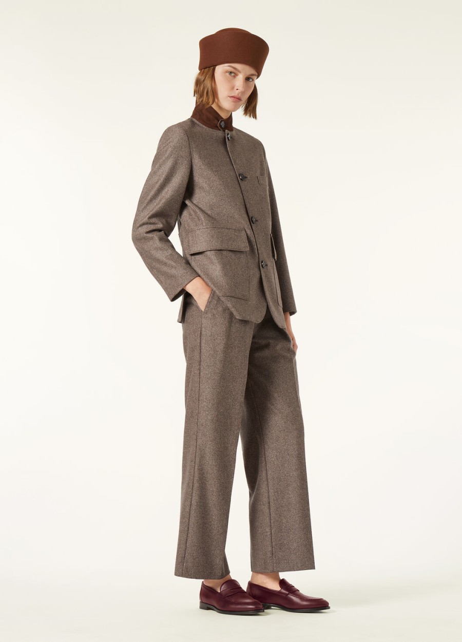 yurik cashmere scheerwollen broek donker granit melange