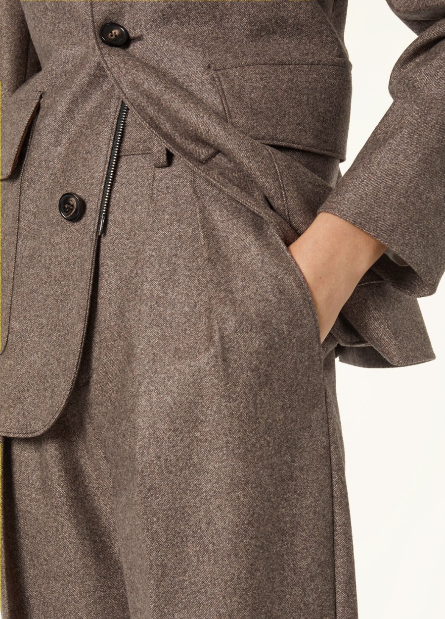 yurik cashmere scheerwollen broek donker granit melange