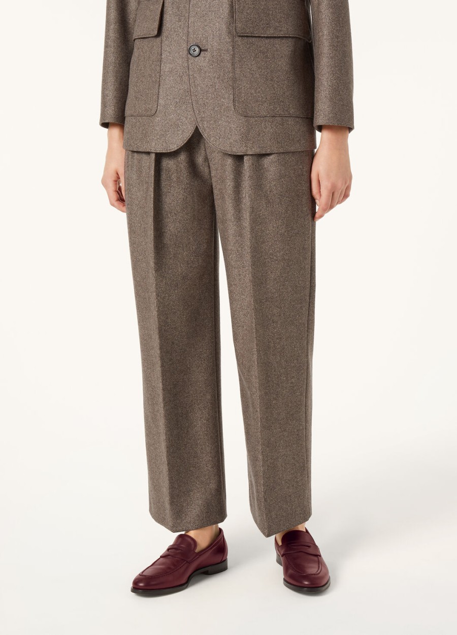 yurik cashmere scheerwollen broek donker granit melange
