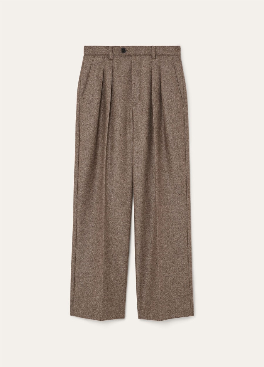 yurik cashmere scheerwollen broek donker granit melange