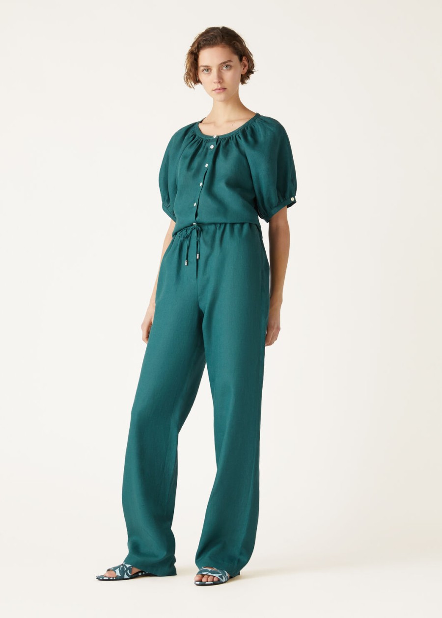 helios-broek in groene spirulina