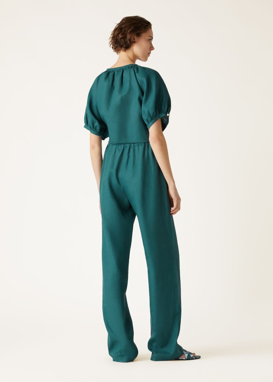 helios-broek in groene spirulina