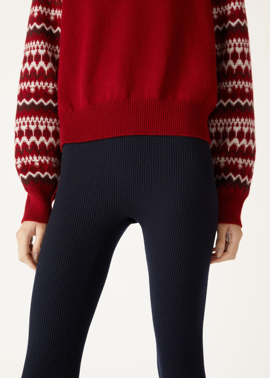dreamwool leggings van zuivere scheerwol marineblauw