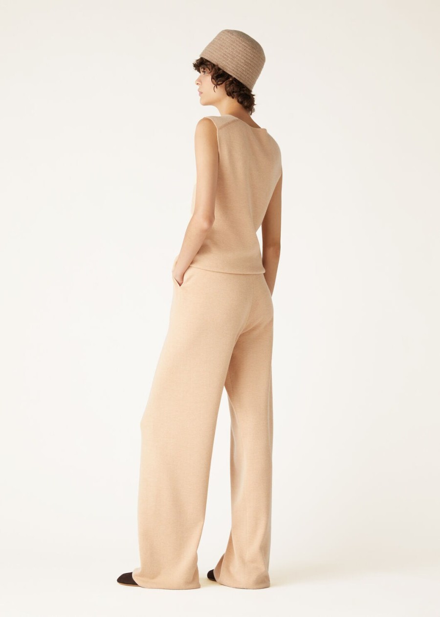 coconing silk cashmere papaya whip pants