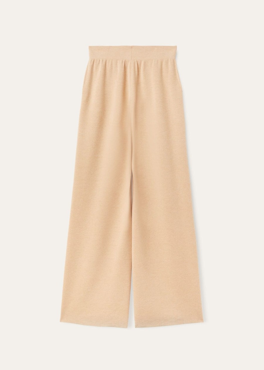 coconing silk cashmere papaya whip pants