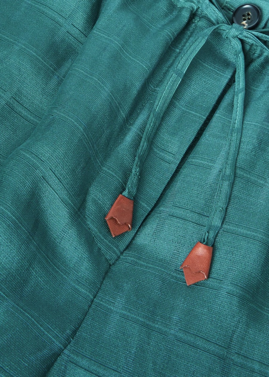 helios broek in groene spirulina zijde