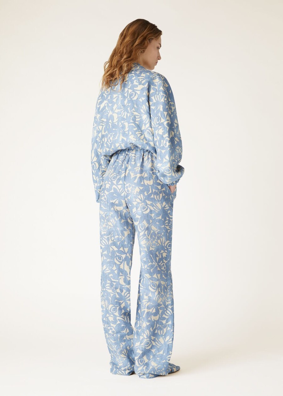 helios broek in beau bluecreamed honey
